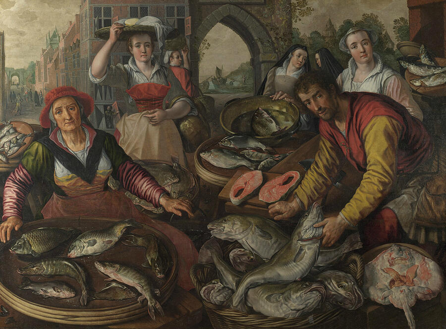 The Four Elements - Water, by 1570 Painting by Joachim Beuckelaer