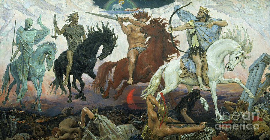 Armageddon Painting - The Four Horsemen of the Apocalypse by Victor Mikhailovich Vasnetsov