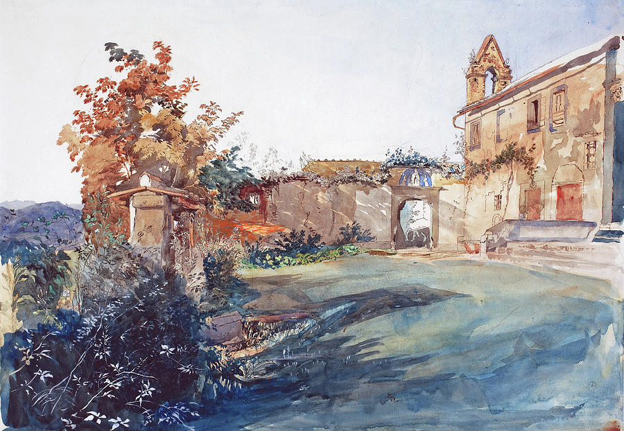 The Garden of San Miniato near Florence #1 Painting by John Ruskin