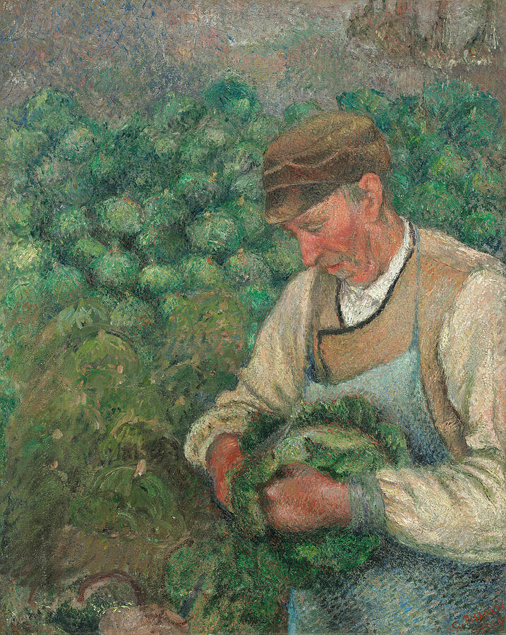 The Gardener - Old Peasant with Cabbage #2 Painting by Camille Pissarro ...