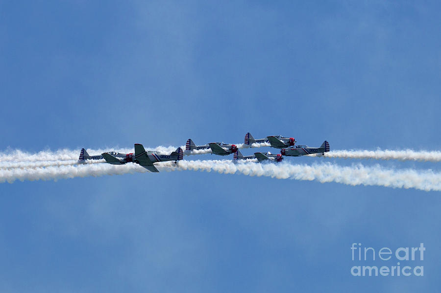 The Geico Skytypers Preforming Precision Aerial Maneuvers in Atlantic City #1 Photograph by Anthony Totah
