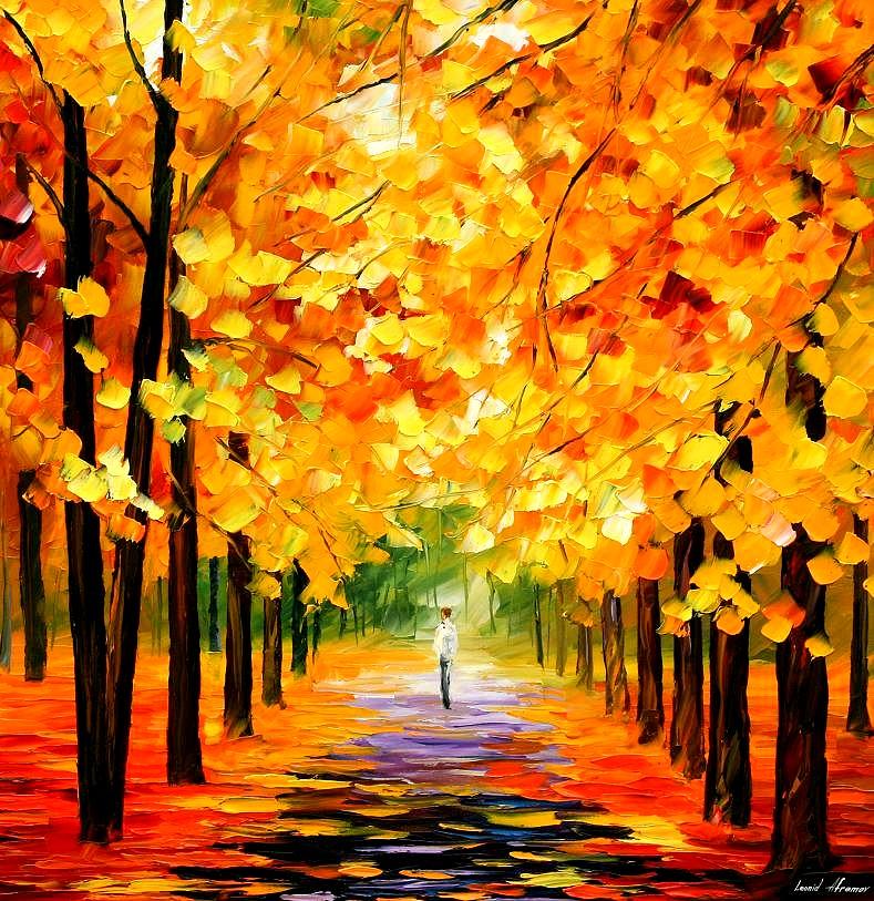 The Gold Of Fall Painting by Leonid Afremov | Fine Art America