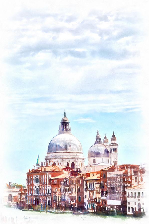 The Grand Canal in the gorgeous old city of Venice in Italy #1 Digital Art by Gina Koch