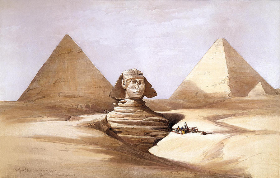 The Great Sphinx. Pyramids of Gizeh #1 Drawing by David Roberts