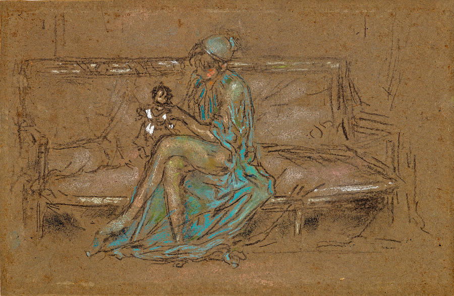 The Green Cap #2 Drawing by James Abbott McNeill Whistler