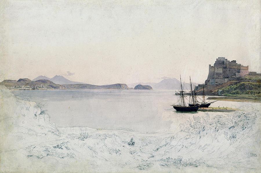 The Gulf of Pozzuoli #1 Painting by Johann Heinrich Schilbach