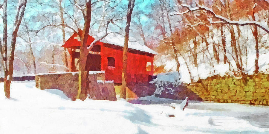 The Henry Bridge In Winter 2 #1 Digital Art by Digital Photographic Arts