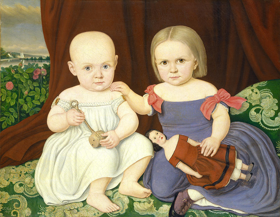 The Herbert Children  #1 Painting by Lambert Sachs