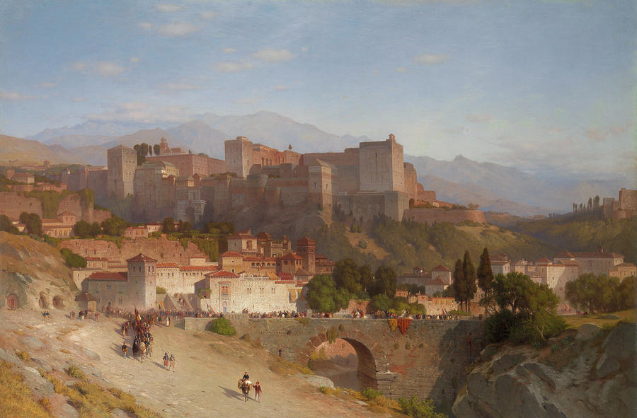 The Hill of the Alhambra. Granada #3 Painting by Samuel Colman