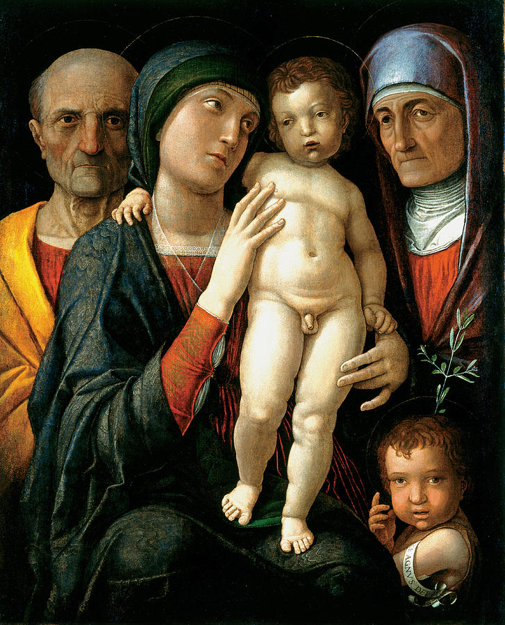 The Holy Family #1 Painting by Andrea Mantegna