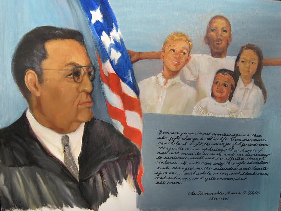 Flag Painting - The Honorable Amos T. Hall #1 by Catherine Lawhon
