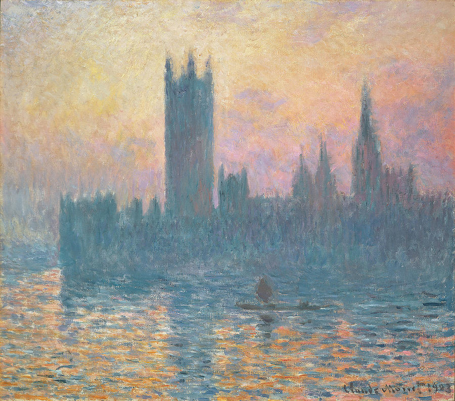 The Houses of Parliament  Sunset Painting by Claude Monet