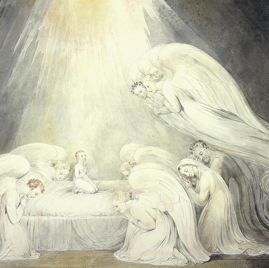 The Infant Jesus Saying His Prayers Painting by William Blake