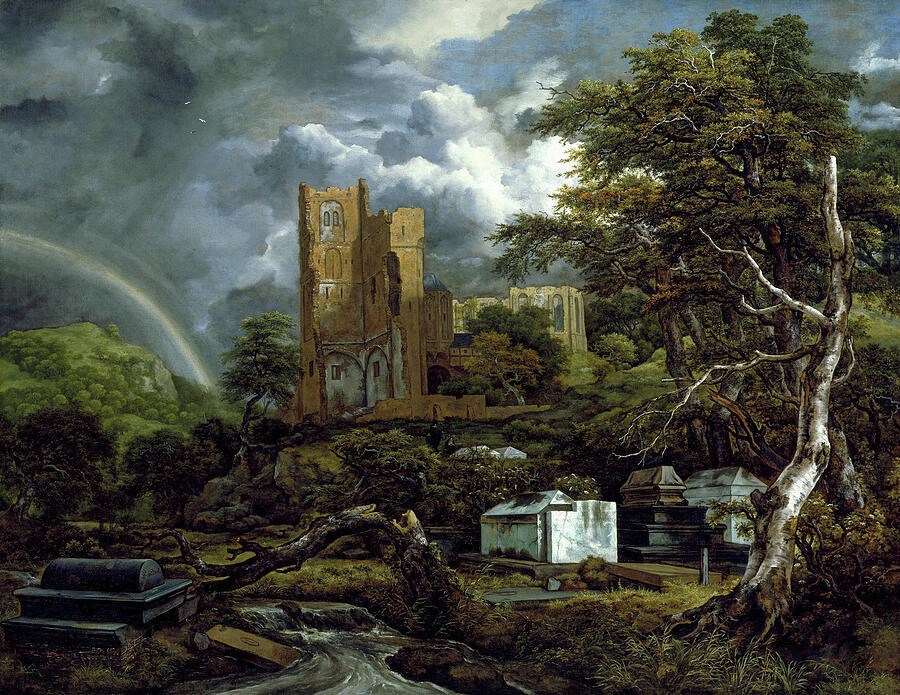The Jewish Cemetery, from circa 1654-1655 Painting by Jacob van Ruisdael The Jewish Cemetery, from circa 1654-1655 Painting by Jacob van Ruisdael