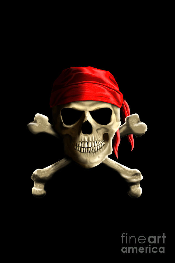 Skull Digital Art - The Jolly Roger #2 by Chris MacDonald