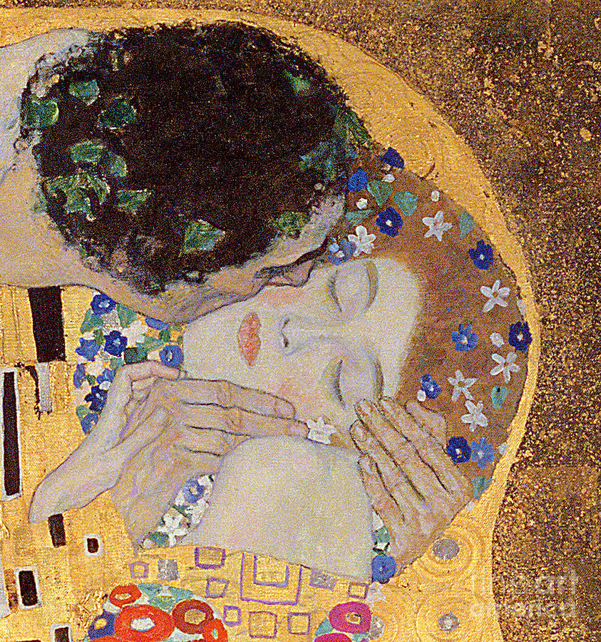 Klimt Painting - The Kiss by Gustav Klimt