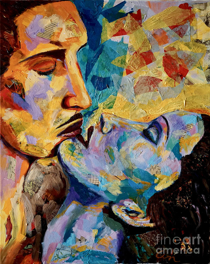 The Kiss #1 Painting by Michael Cinnamond
