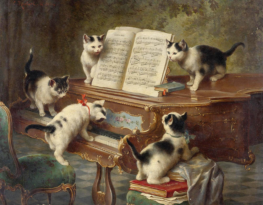 The Kittens Recital #2 Painting by Carl Reichert