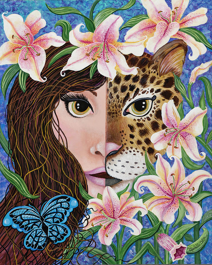 Unique Painting - The Lady Or The Leopard #2 by Michelle Stone