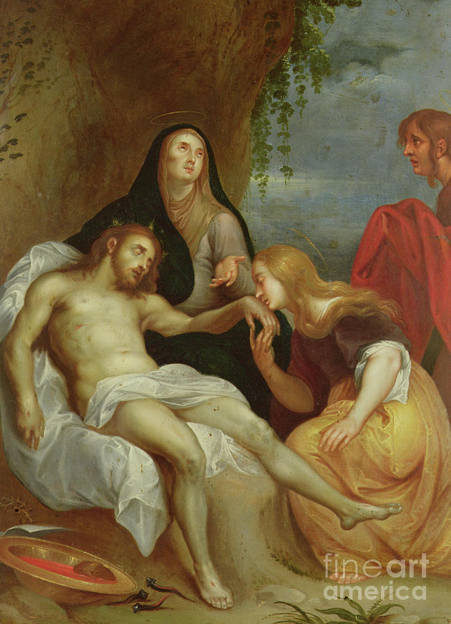 Madonna Painting - The Lamentation by Anthony Van Dyck