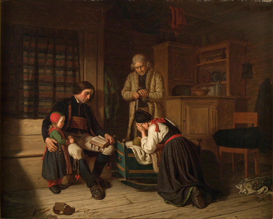The last bed of The Little One  #2 Painting by Amalia Lindegren