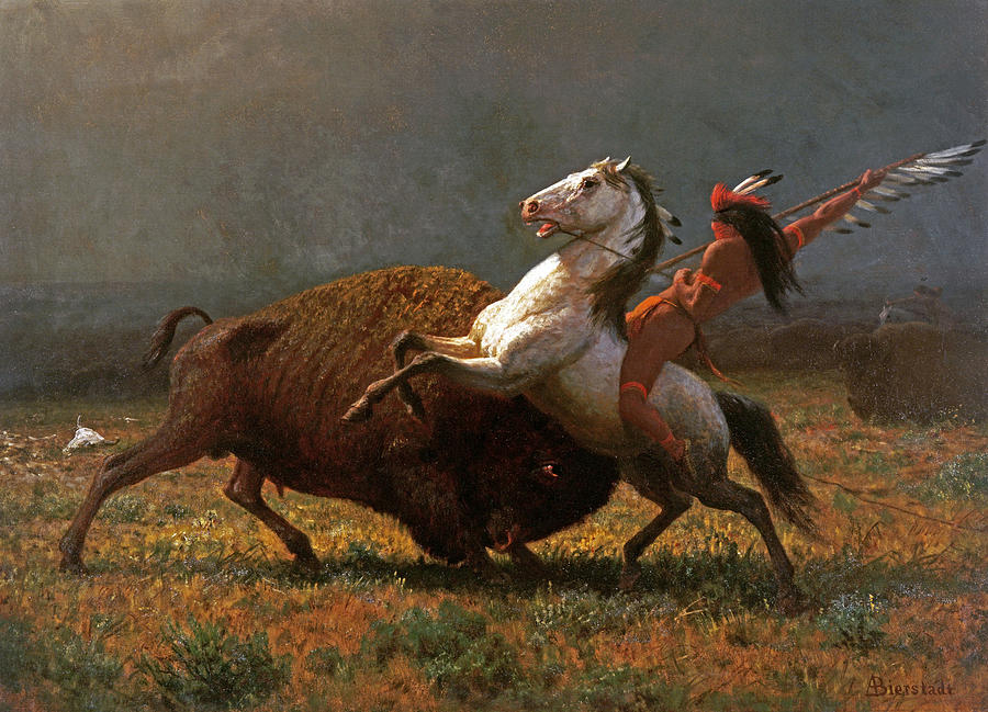 Albert Bierstadt  Painting - The Last Of The Buffalo #1 by MotionAge Designs