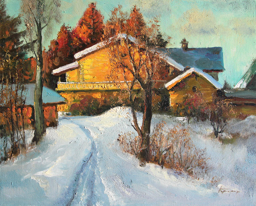 Winter Painting - The last ray of the sun #2 by Mark Kremer