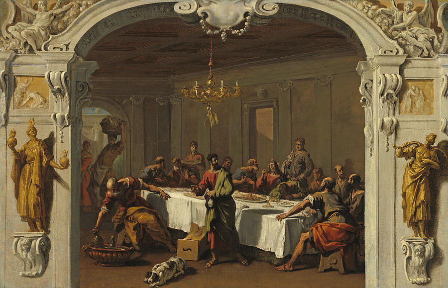 The Last Supper #1 Painting by Sebastiano Ricci