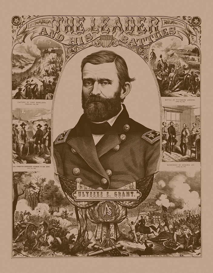 The Leader And His Battles - General Grant #2 Drawing by War Is Hell Store