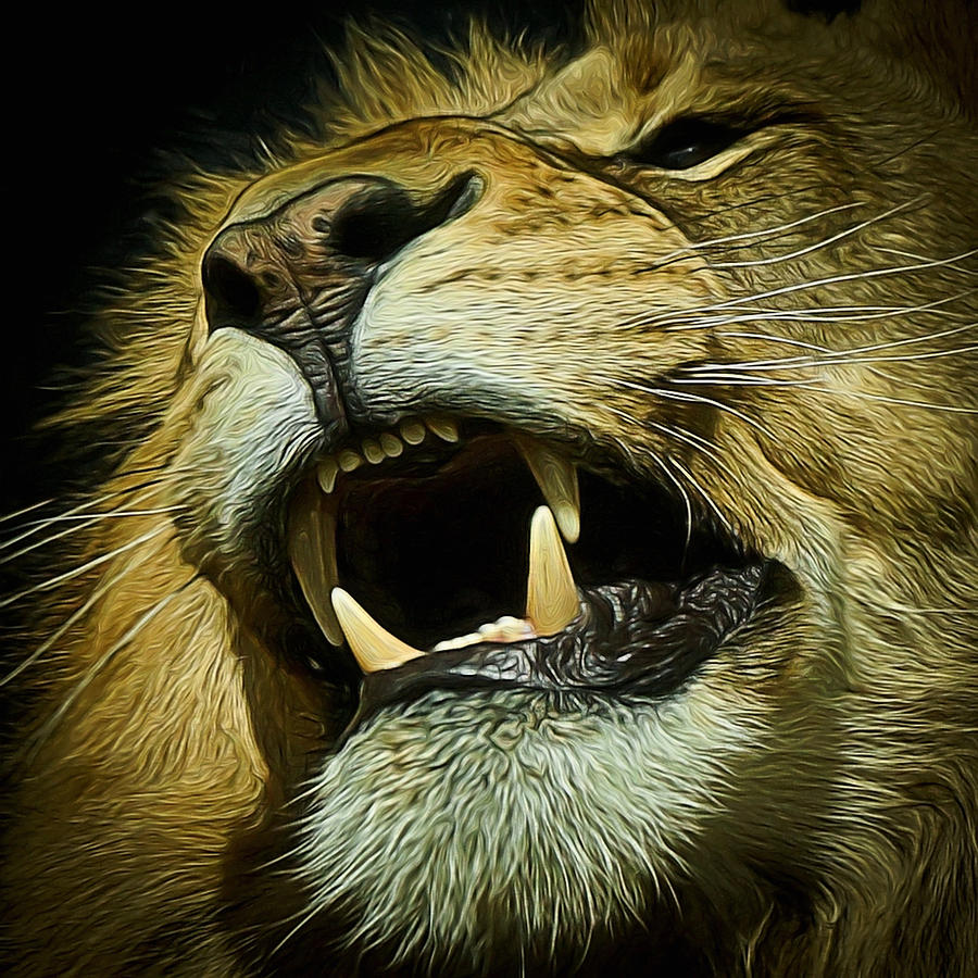 The Lion Digital Art #1 Digital Art by Ernest Echols