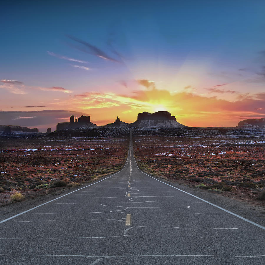 The Long Road to Monument Valley Photograph by Larry Marshall