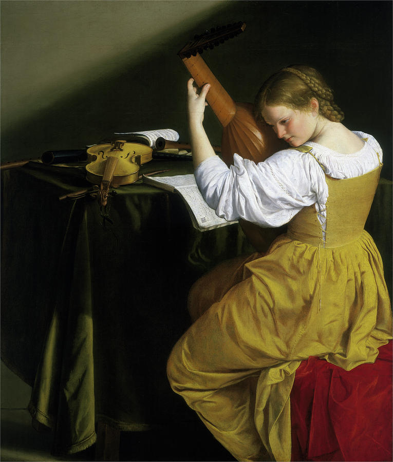 The Lute Player #1 Painting by Orazio Gentileschi
