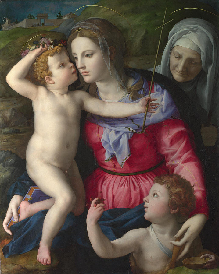Madonna Painting - The Madonna And Child With Saints #1 by Bronzino