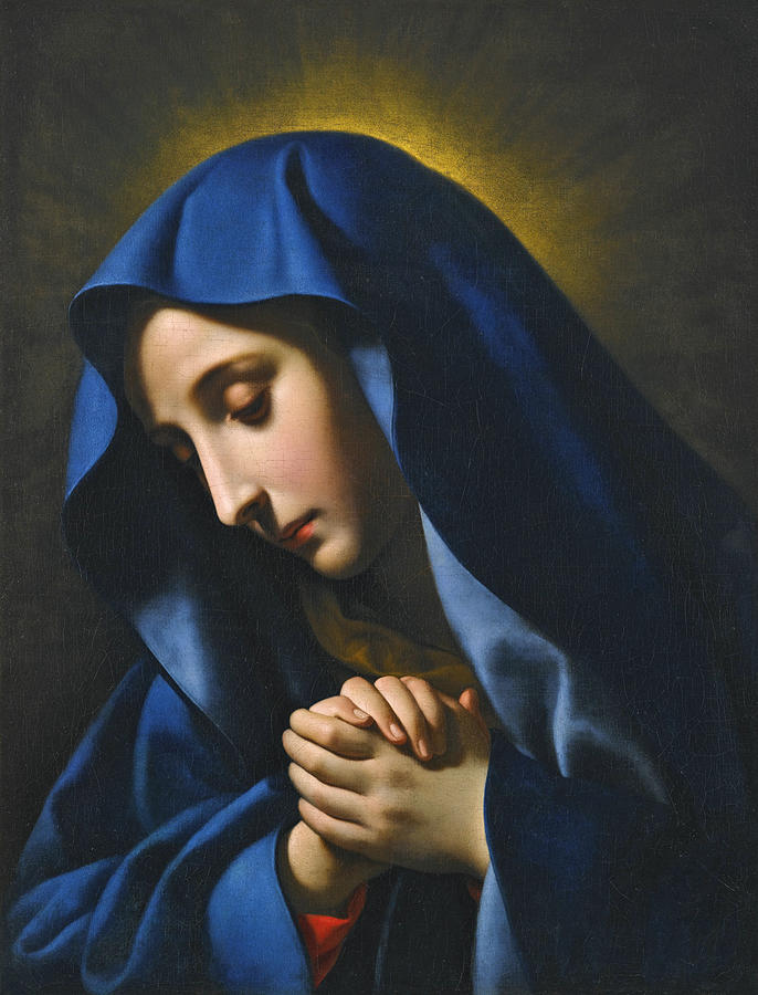 The Madonna at prayer #2 Painting by Carlo Dolci