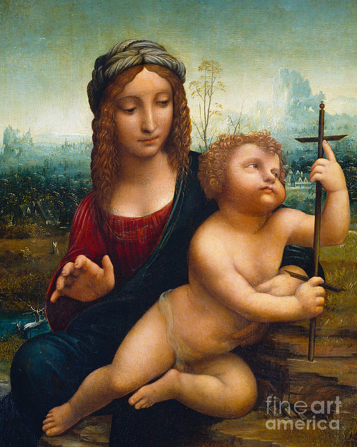 The Madonna of the Yarnwinder Painting by Leonardo Da Vinci