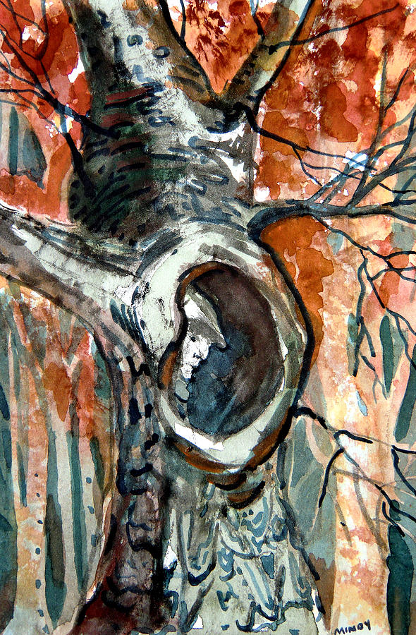 The Man in the Tree #1 Painting by Mindy Newman