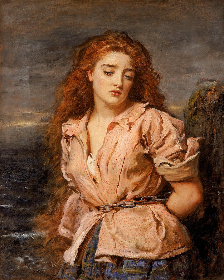 The Martyr Of The Solway #1 Painting by John Everett Millais