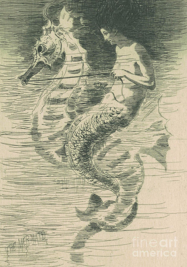 Painting Church Mermaid illustration Framed Print 12x16 inch 