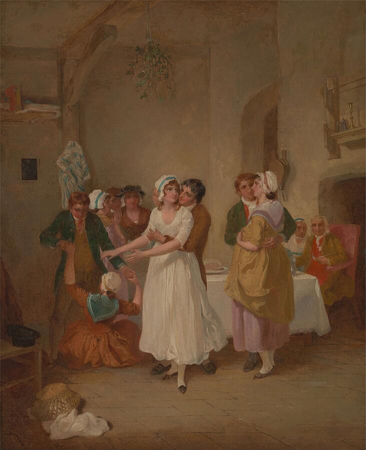 The Mistletoe Bough, from circa 1790 Painting by Francis Wheatley