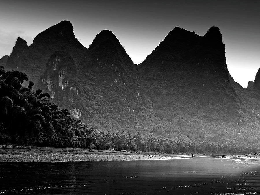 The mountain can not stop the sunset-China Guilin scenery Lijiang River in Yangshuo #1 Photograph by Artto Pan