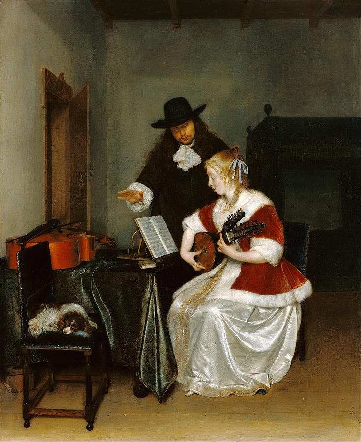The Music Lesson #1 Painting by Gerard ter Borch