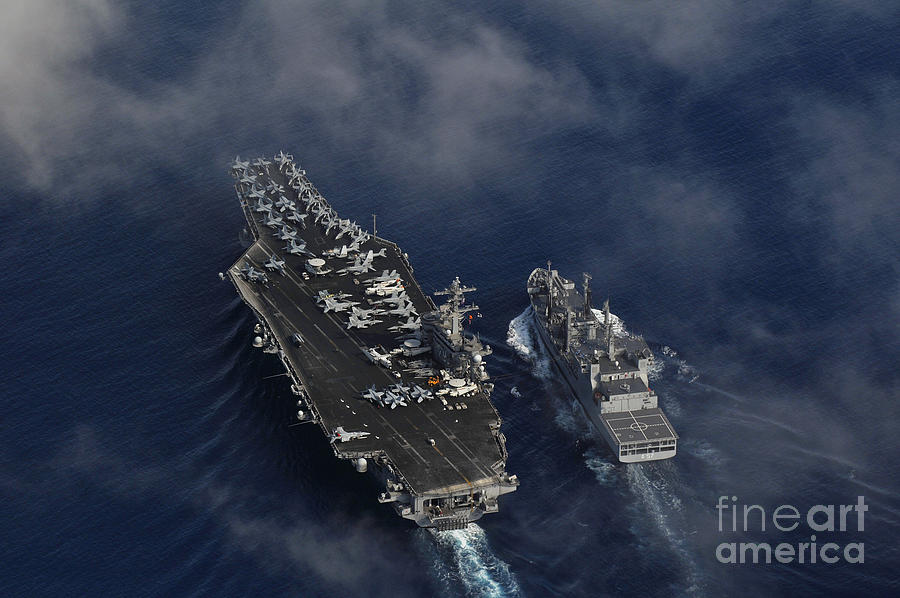 The Nimitz-class aircraft carrier USS Carl Vinson #1 Painting by Celestial Images