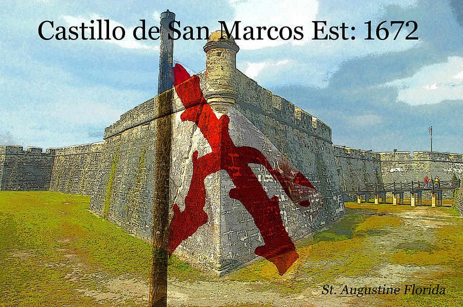 Castillo De San Marcos Digital Art - The Old Fort #1 by David Lee Thompson