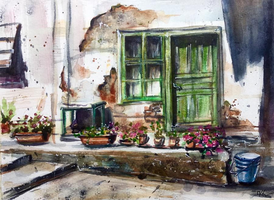 The old house #1 Painting by Katerina Kovatcheva