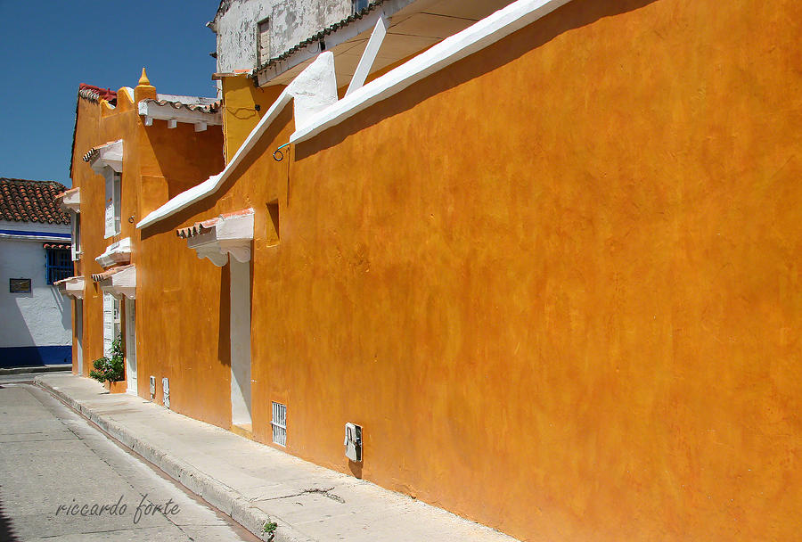 The Orange Wall - Cartagena-Colombia #1 Photograph by Riccardo Forte
