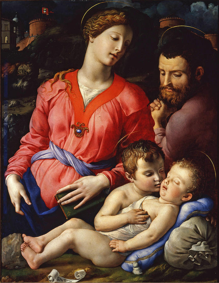 The Panciatichi Holy Family #1 Painting by Bronzino