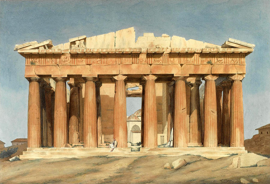 The Parthenon Drawing by Louis Dupre Fine Art America