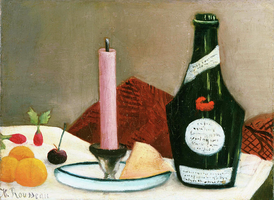 The Pink Candle #2 Painting by Henri Rousseau