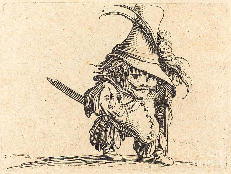 The Potbellied Man With The Tall Hat Drawing by Jacques Callot