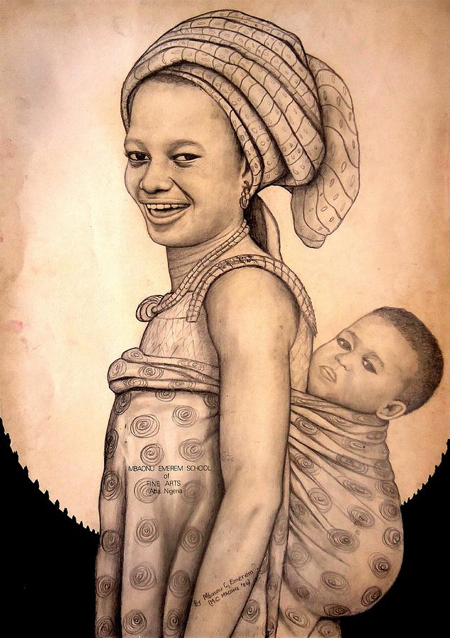 Nature Mixed Media - The Pride of Motherhood #1 by Mbonu Emerem